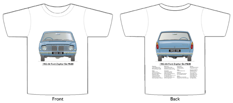 Ford Zephyr Six 1951-56 T-shirt Front & Back